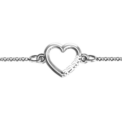 Personalised Heart 'Ahava' Bracelet - AMAZINGNECKLACE.COM