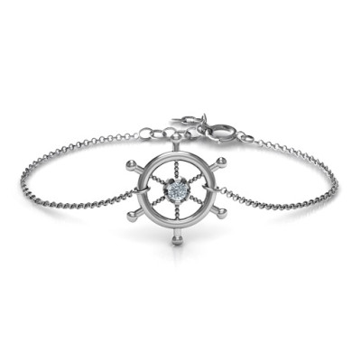 Personalised Ship's Wheel Bracelet - AMAZINGNECKLACE.COM