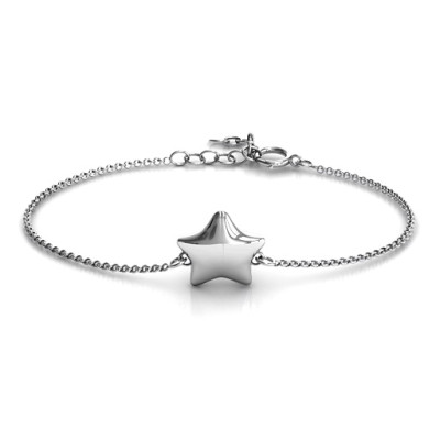 Personalised Sterling Silver Lucky Star Bracelet - AMAZINGNECKLACE.COM