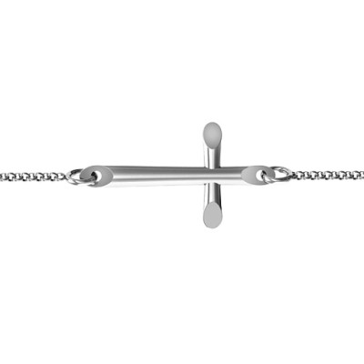 Personalised Sterling Silver Modern Cross Bracelet - AMAZINGNECKLACE.COM