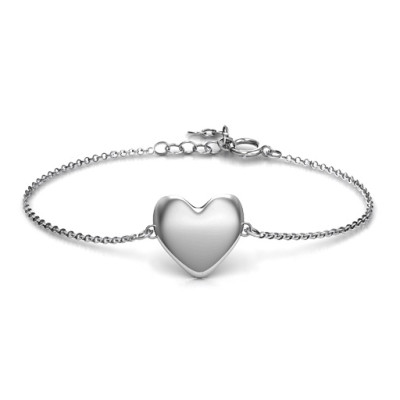 Personalised Sterling Silver Sweet Heart Bracelet - AMAZINGNECKLACE.COM