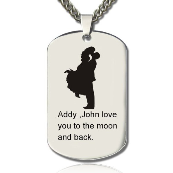 Faill In Love Couple Name Dog Tag Personalised Necklace - AMAZINGNECKLACE.COM