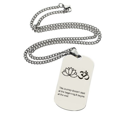 Yoga Theme,Lotus Flower Name Dog Tag Personalised Necklace - AMAZINGNECKLACE.COM