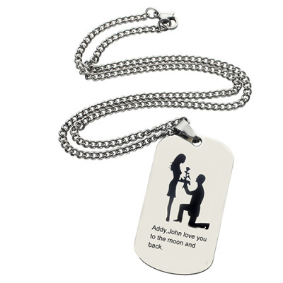 Marriage Proposal Dog Tag Name Personalised Necklace - AMAZINGNECKLACE.COM