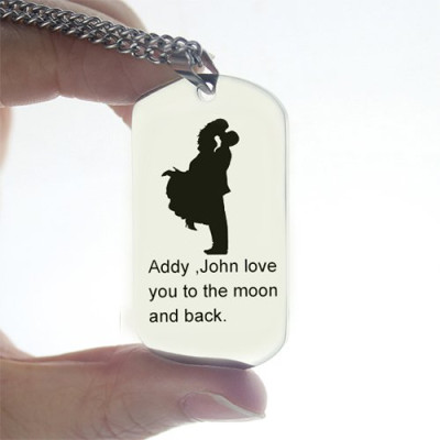 Faill In Love Couple Name Dog Tag Personalised Necklace - AMAZINGNECKLACE.COM