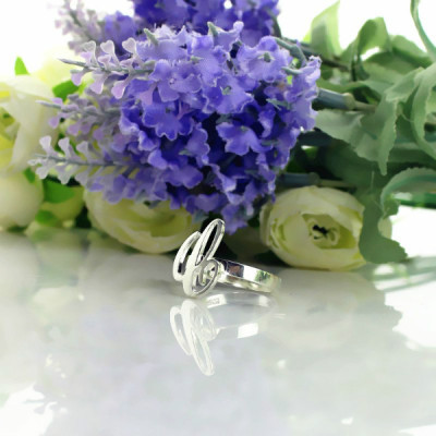 Personalised Carrie Initial Letter Ring Sterling Silver - AMAZINGNECKLACE.COM