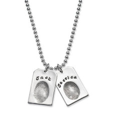 Your Unique Touch: Personalised Fingerprint Silver Dog Tags