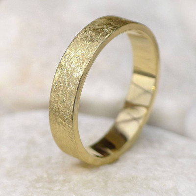 Mens Wedding Personalised Ring In 18ct Gold, Urban Finish - AMAZINGNECKLACE.COM