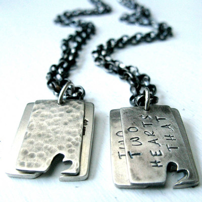 Personalised Dual Heart Tag Necklace - AMAZINGNECKLACE.COM