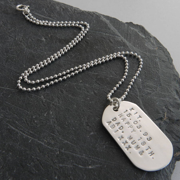 Personalised Solid Silver Identity Dog Tags - AMAZINGNECKLACE.COM