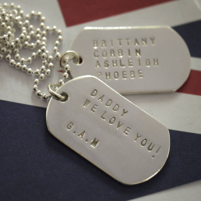 Personalised Solid Silver Identity Dog Tags - AMAZINGNECKLACE.COM