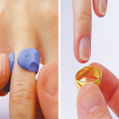 18ct Rose Gold Bespoke Fingerprint Wedding Personalised Ring - AMAZINGNECKLACE.COM