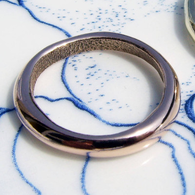 18ct Rose Gold Bespoke Fingerprint Wedding Personalised Ring - AMAZINGNECKLACE.COM