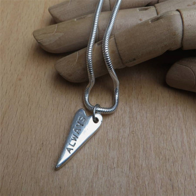 Always Silver Arrowhead Heart Pendant - AMAZINGNECKLACE.COM