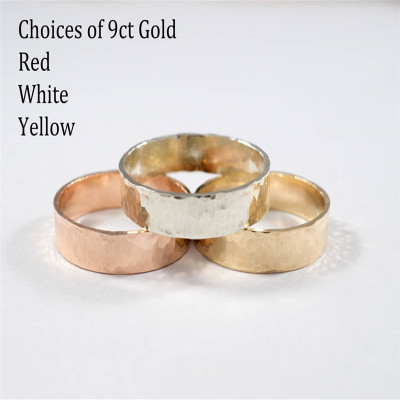 Bark Effect Personalised Rings In 18ct Yellow Gold - AMAZINGNECKLACE.COM