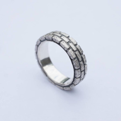 Brick Silver Personalised Ring - AMAZINGNECKLACE.COM