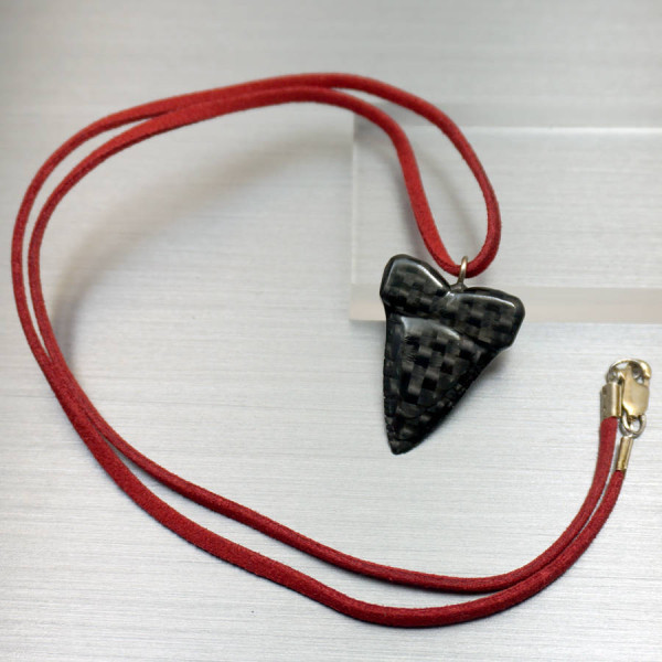 Carbon Fibre Sharks Tooth Pendant Personalised Necklace - AMAZINGNECKLACE.COM