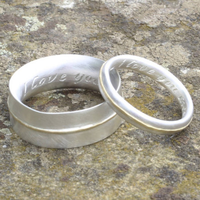 Chunky Personalised Ring With 18ct Gold Detail - AMAZINGNECKLACE.COM