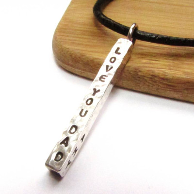 Chunky Silver Bar Personalised Necklace - AMAZINGNECKLACE.COM