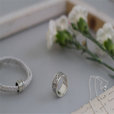 Personalised Sterling Silver Message Ring - AMAZINGNECKLACE.COM