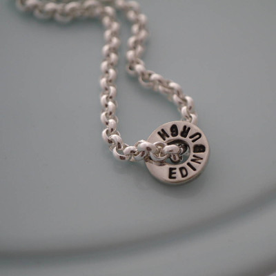 Chunky Silver Washer Personalised Necklace - AMAZINGNECKLACE.COM