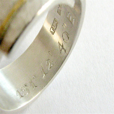 Chunky Sterling Silver Rounded Hammered Personalised Ring - AMAZINGNECKLACE.COM