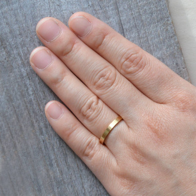 2mm Flat Wedding Band Wedding Personalised Ring Stackable - AMAZINGNECKLACE.COM