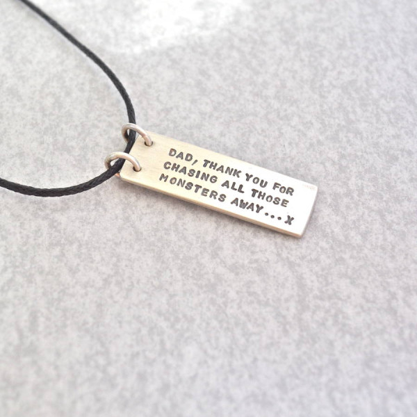 Dads Silver Hidden Message Personalised Necklace - AMAZINGNECKLACE.COM