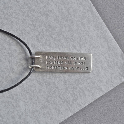 Dads Silver Hidden Message Personalised Necklace - AMAZINGNECKLACE.COM