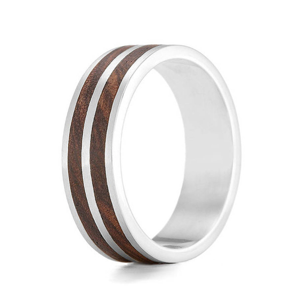 Wood Personalised Ring Dual - AMAZINGNECKLACE.COM