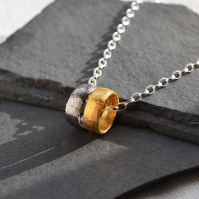 Gold Plated Meteorite Ring Personalised Necklace - AMAZINGNECKLACE.COM