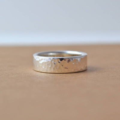 Hammered Silver Hidden Message Personalised Ring - AMAZINGNECKLACE.COM