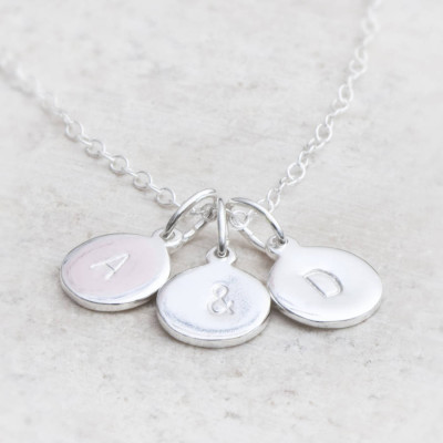 Hand Stamped Silver Personalised Charm Necklace - AMAZINGNECKLACE.COM