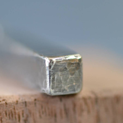 Handmade Blacksmiths Silver Hammered Block Personalised Necklace - AMAZINGNECKLACE.COM