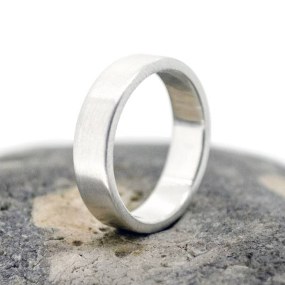Handmade Satin Silver Rectangular Wedding Personalised Ring - AMAZINGNECKLACE.COM