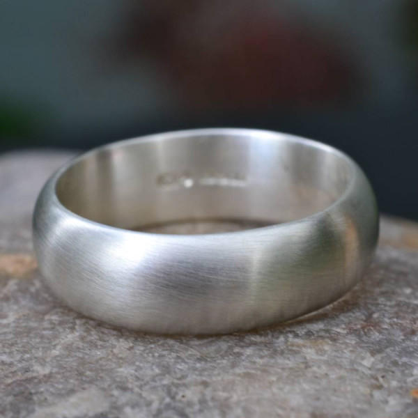Handmade Silver Satin Finish Wedding Personalised Ring - AMAZINGNECKLACE.COM