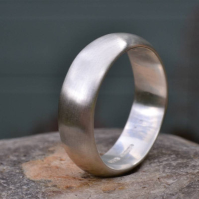 Handmade Silver Satin Finish Wedding Personalised Ring - AMAZINGNECKLACE.COM