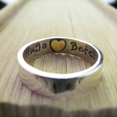 Heart Imprint Personalised Ring - AMAZINGNECKLACE.COM