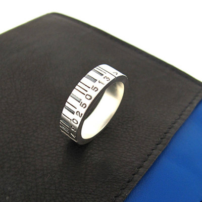 Medium Silver Barcode Personalised Ring - AMAZINGNECKLACE.COM