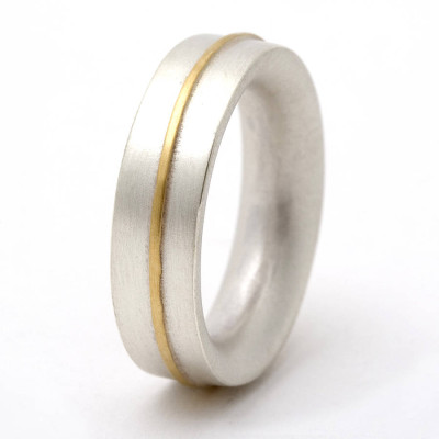 Medium Sterling Silver Personalised Ring With 18ct Gold Detail - AMAZINGNECKLACE.COM