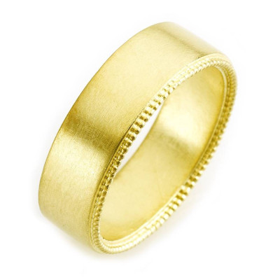 Mens Decorated Wedding Personalised Ring In 18ct Gold - AMAZINGNECKLACE.COM