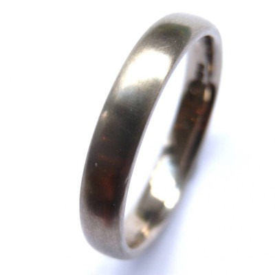 Mens 18ct White Gold Wedding Personalised Ring - AMAZINGNECKLACE.COM