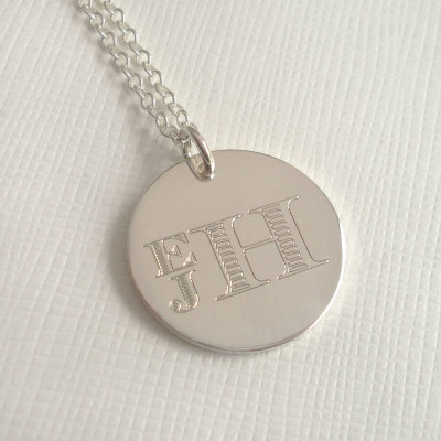 Mens Engraved Monogram Stacked Personalised Necklace - AMAZINGNECKLACE.COM