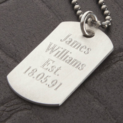 Personalised Sterling Silver Karma Dog Tag Necklace - AMAZINGNECKLACE.COM