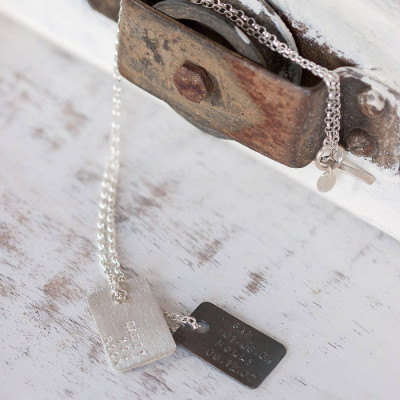 Mens Personalised Silver Tag Necklace - AMAZINGNECKLACE.COM