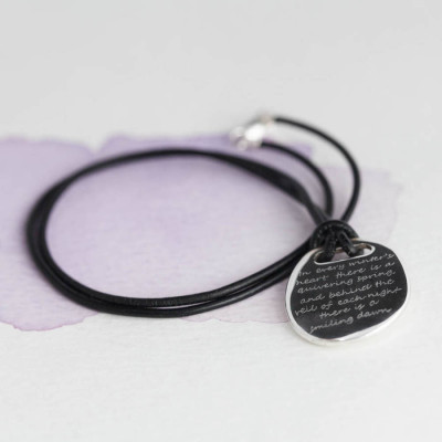 Mens Silver Quote Personalised Necklace - AMAZINGNECKLACE.COM
