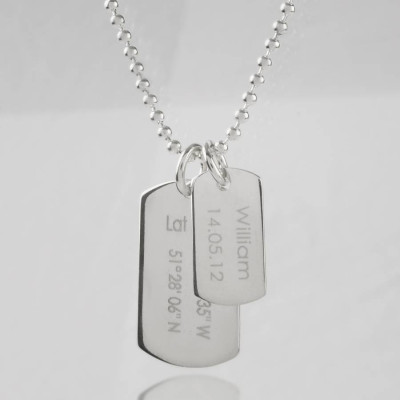 Mens Birth Day Celebration Dog Tags Personalised Necklace - AMAZINGNECKLACE.COM