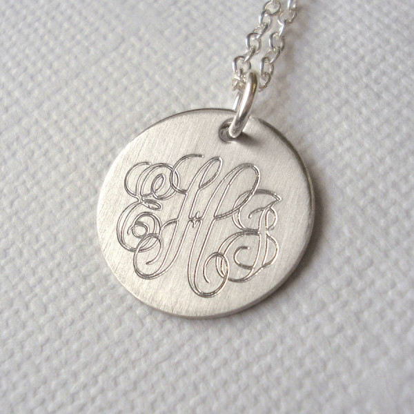 Mens Classic Sterling Silver Monogram Personalised Necklace - AMAZINGNECKLACE.COM