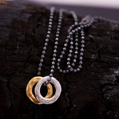 Mens Mixed Metal Eternity Personalised Necklace - AMAZINGNECKLACE.COM