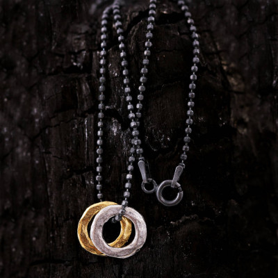 Mens Mixed Metal Eternity Personalised Necklace - AMAZINGNECKLACE.COM